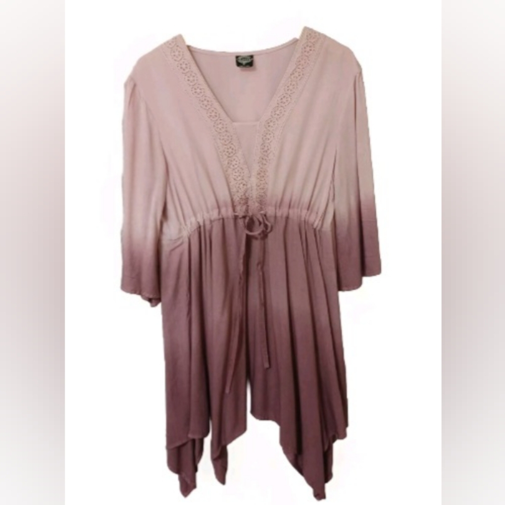 Cal Style High Low Front Tie Tunic